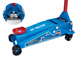 KING TONY Домкрат подкатной 3т двухплунжерный (H:130-465 MM) быстрый подъем | 9TY132E-03A-B