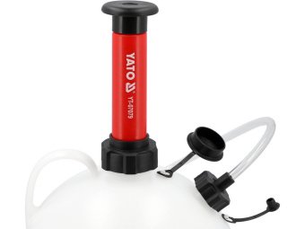 Пристрій відкачувальний оливи і палива YATO ручний, V= 6 л, 2 шланги l= 1, 1,3 м Ø= 5 і 8 мм [12]