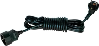 Подовжувач мережевий VIROK: l= 10 м, з 1 гніздом із заземленням, чорний(садовий)