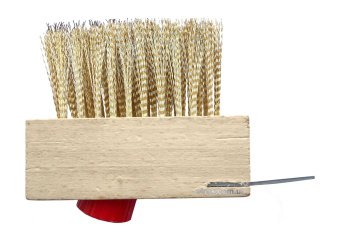 VIROK Щітка для бруківки латунна зі скребком і різьбовим кріпленням дерев'яна  | 12V300