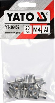 YATO Нітогайка алюмінієва YATO; М4, l= 11 мм, 20 шт.  | YT-36452