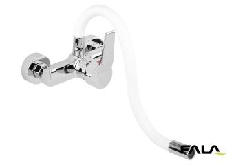 FALA Змішувач води настінний "FLEXIBLE" з гнучкою білою лійкою  | 75671