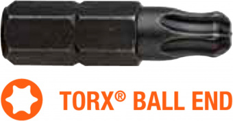 USH Насадка викруткова Industry TORX T10K x 25 мм BallEnd заокруглена, Уп. 5 шт. | UUSE0012993
