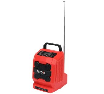 YATO Радіо від електромережі- 230 В і акумулятора Li-Ion 18 V YATO гучномовець- 3 Вт, частоти FM, AM