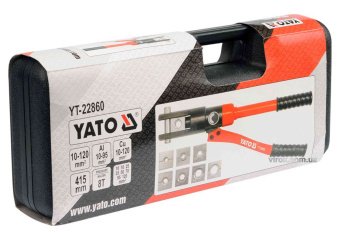 YATO Кліщі ручні гідравлічні YATO для обтискання проводів S= 10-120 мм², l= 415 мм,  | YT-22860