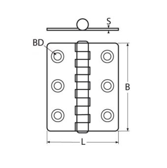 Петля нержавеющая 814799 50x60x1.5 (AISI 304)