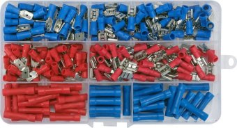 YATO Набір електричних роз'ємів з ізоляцією і клем YATO : 250 шт, в футлярі  | YT-068911