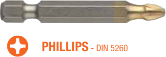 USH Насадка викруткова Industry Phillips PH2 x 50 мм. Torsion подовжена, Уп. 10 шт. | UUSG0013622