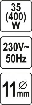YATO Пістолет клейовий мережевий YATO Ø=11 мм, P=35 (400) Вт. для стержнів  | YT-82401