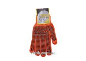 VIROK Рукавиці трикотажні оранжеві з ПВХ крапкою з подвійним надолонником, розм. 10 | 83V007        