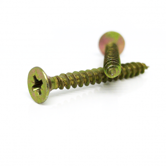 Универсальный шуруп 4,5x16 потайная головка Желтый цинк