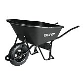 TRUPER CAT-60PL Тачка садова з посиленою пневматичною шиною 16" (ND) і пластиковим коритом, 120 літр