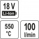 YATO Фен технічний акумуляторний YATO : 18В Li-Ion, 550°C, 100 л/хв, 2 режими (без акумулят.)  | YT-