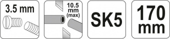 YATO Ножиці для кабелю YATO: Ø=10.5 мм, l=170 мм  | YT-2279