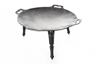 Сковорода туристическая с ручками 480мм толщина 4мм СИЛА