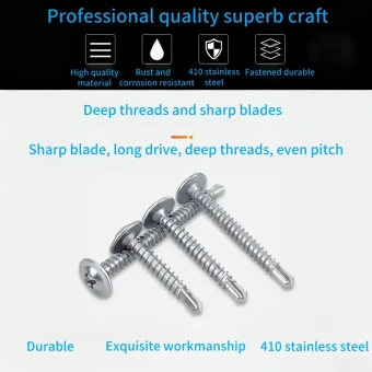 Саморез с прессшайбой нержавеющая сталь AISI 410 4,3х13 сверло