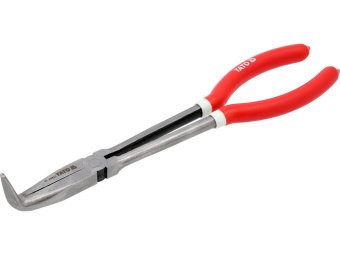 Щипці вигнуті під 90° подовжені YATO : L= 285 мм, HRC 50, Cr-V [60]