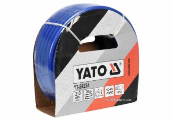 YATO Шланг пневматичний гібридний (ПВХ+БНК) YATO: Ø8.0 мм x 20м, Ø=1/4", тиск ≤ 2 MPa, різьбов. з'єд
