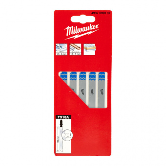 MILWAUKEE Полотна для лобзика T318A , 105мм/ крок зуба 1,0мм, (5шт), (універсальні) | 4932399307