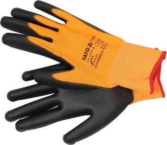 YATO Рукавиці робочі з поліуретановою оболонкою YATO розмір 9, для користування смартфоном  | YT-747