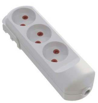 Колодка мережева VIROK: з 3 гніздами без заземлення