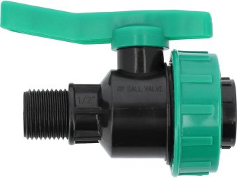 Кран кульовий до водяних пластикових труб  Ø= 1/2" Х 1/2" F/M-різьб FLO з поліпроп, для тиску 16Bar