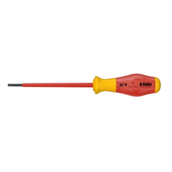 Отвертка высоковольтная FELO 1000V шлиц 3,0х0,5x100х80 мм (91303090)