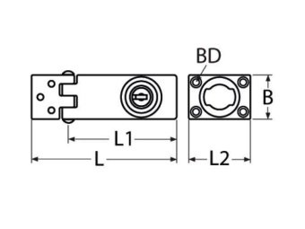 Петля із замком, нержавіюча сталь А2 (AISI 304)