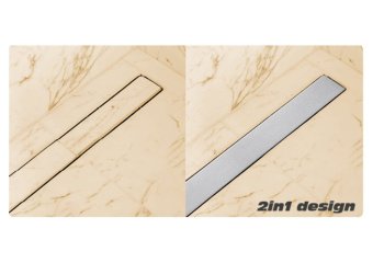 FALA Трап підлоговий зливний з нержавіючої сталі "ROTARY" ; 90x 4х 5 см, обертовий сифон  | 75349