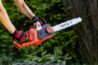 Пила ланцюгова електромережева 230 В YATO: 2 кВт, шина- 16"/40 см, 56 ланок [2]