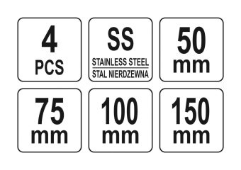 YATO Шпателі "японські" з нержавіючої сталі YATO : 50/75/100/150 мм, 4 шт  | YT-52790