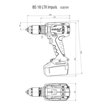 Дриль-шуруповерт Metabo BS 18 LTX Impuls (18 В, без АКБ, 110 Н*м) (602191840)