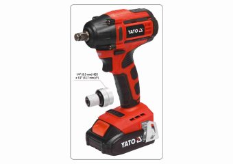 YATO Гайковерт ударний акумуляторний безщітковий YATO: квадрат- 1/2", 250Нм, Li-Ion 18В, 3 Агод +кей