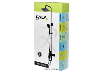 FALA Душовий комплект з кульовим регулятором RETRO BLACK 3 : 2 функції, регульована висота 95-130 см