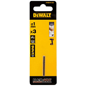 Свердло по металу DeWALT Black & Gold, HSS-G, Ø 1 мм, загальна 34 мм, робоча 12 мм, 3 шт.