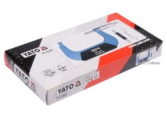 YATO Мікрометр YATO з точністю 0.01 мм в діапазоні 75 - 100 мм  | YT-72303