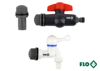 FLO Вентилі для збірного бака дощової води : Ø= 3/4", з ПВХ, 3 шт  | 89081