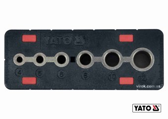 YATO Шаблон для свердління отворів YATO : 4, 5, 6, 8, 10 і 12 мм, корпус з ABS-пластику  | YT-39700