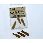 Набор бит FELO TiN PZ1/PZ2/PZ3, 1/4, форма С 6,3х25 мм, ВОХ (3 шт.) (02193267)