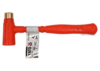 YATO Молоток безінерційний YATO cуцільний, з латунним бойком Ø= 20 мм, m= 300 г, l= 220 мм  | YT-461