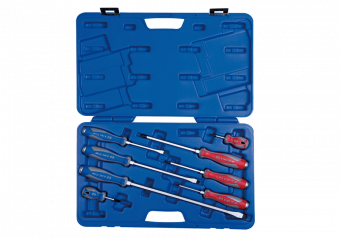 KING TONY Набор силовых отверток в кейсе (PH, SL) 8 предметов | 35208MR