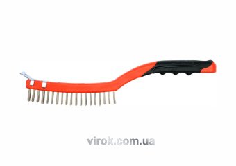 YATO Щітка дротяна нержавійка з носиком YATO : 3- рядна, L= 340 мм з пластмасовою ручкою  | YT-6336