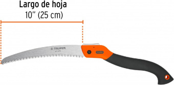 TRUPER STP-10PC Ножівка садова, складна 250мм (7tpi) зносостійка сталь SK5