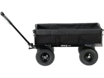 Візок присадибний з відкидн борт і чохлом на 4 колес YATO з повор дишлом, 130х59х25см, навант- 450кг