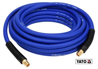 YATO Шланг пневматичний гібридний (ПВХ+БНК) YATO: Ø6.5 мм x10 м, Ø=1/4", тиск ≤ 2 MPa, різьбов з'єдн