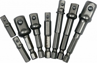 YATO Тримачі-адаптер торц. головок YATO з 6-гран. шпинделем, до квадр. 1/4,3/8,1/2", l= 25-72мм, 8шт