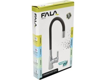 Змішувач води FALA "FLEXIBLE" для раковини з гнучкою темно-сірою лійкою [10]