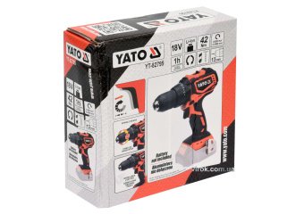 YATO Шуруповерт-дриль безщітков акумул. YATO: 18В, крутн.мом.- 42Нм, патрон Ø≤13 мм (БЕЗ АКУМУЛЯТОРА