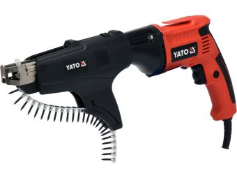 YATO Шурупокрут для шурупів до г/к плит мережевий YATO: 550 Вт, з обоймою для шуруп: Ø= 3,5мм, l= 22