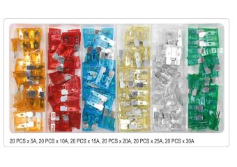 YATO Запобіжники автомобільні YATO STANDARD, по 20 шт. для струмів 5, 10, 15, 20, 25, 30 А, 120 шт  